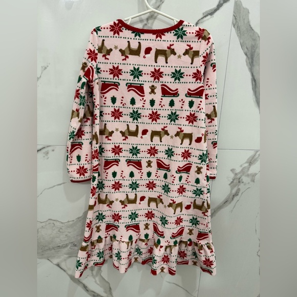 Carter's Red and Green Flannel Holiday Reindeer Santa Sleigh Dress - Picture 6 of 6